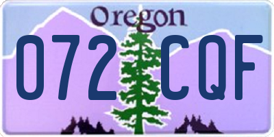 OR license plate 072CQF