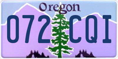 OR license plate 072CQI
