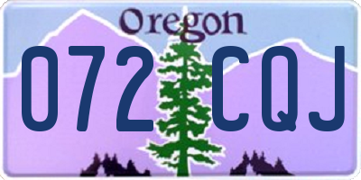OR license plate 072CQJ