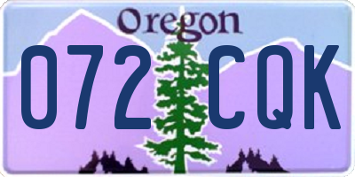 OR license plate 072CQK