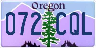 OR license plate 072CQL