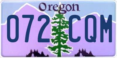 OR license plate 072CQM