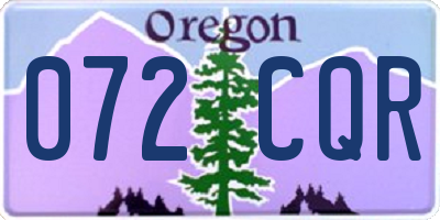 OR license plate 072CQR
