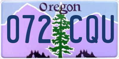 OR license plate 072CQU