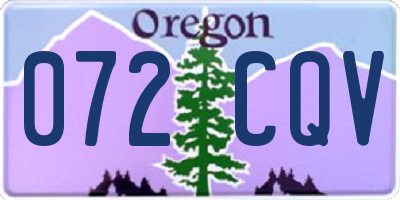 OR license plate 072CQV