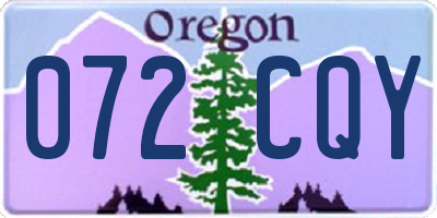 OR license plate 072CQY