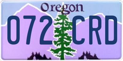 OR license plate 072CRD