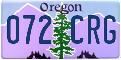 OR license plate 072CRG