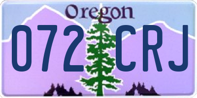 OR license plate 072CRJ