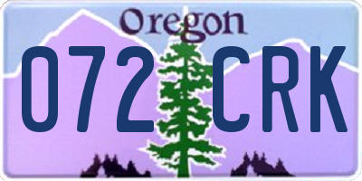 OR license plate 072CRK