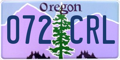 OR license plate 072CRL