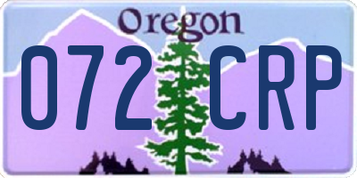 OR license plate 072CRP