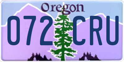 OR license plate 072CRU