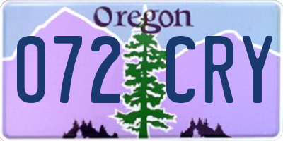 OR license plate 072CRY