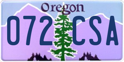 OR license plate 072CSA