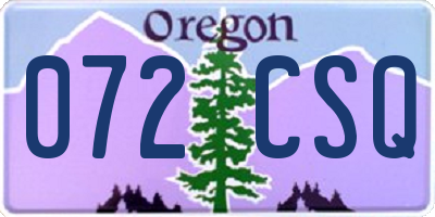 OR license plate 072CSQ