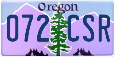 OR license plate 072CSR