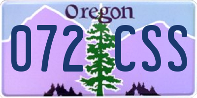 OR license plate 072CSS