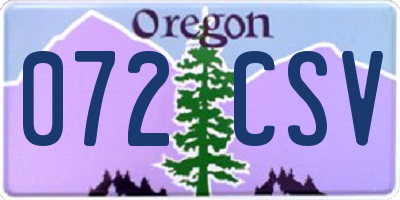 OR license plate 072CSV