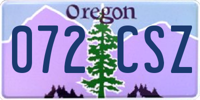 OR license plate 072CSZ