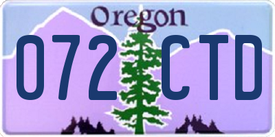 OR license plate 072CTD