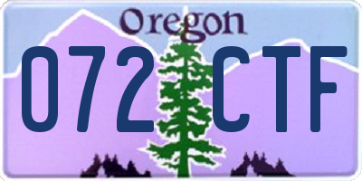 OR license plate 072CTF