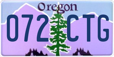 OR license plate 072CTG