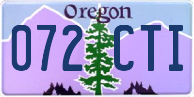 OR license plate 072CTI