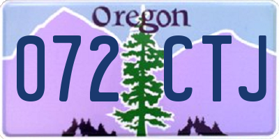 OR license plate 072CTJ