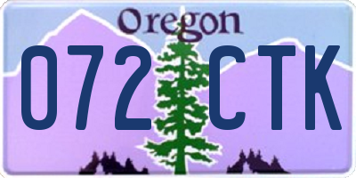 OR license plate 072CTK