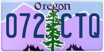 OR license plate 072CTQ