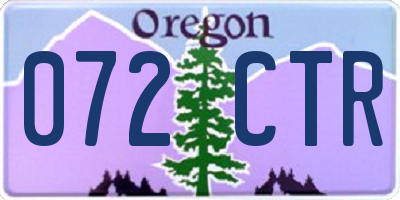 OR license plate 072CTR