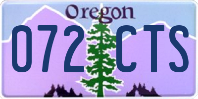 OR license plate 072CTS