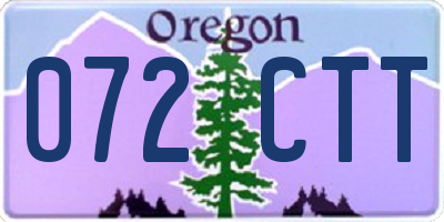 OR license plate 072CTT