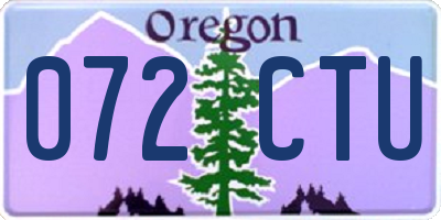 OR license plate 072CTU