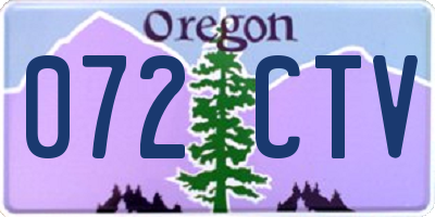OR license plate 072CTV