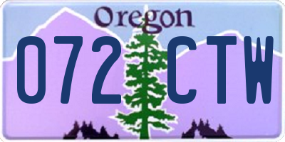OR license plate 072CTW