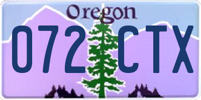 OR license plate 072CTX