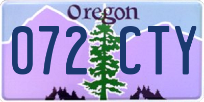 OR license plate 072CTY