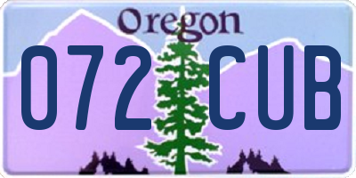 OR license plate 072CUB