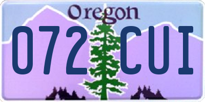 OR license plate 072CUI