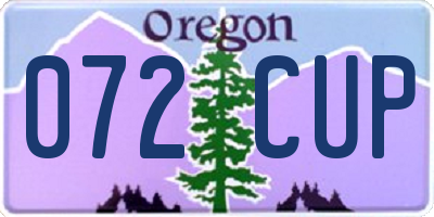 OR license plate 072CUP