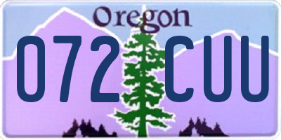 OR license plate 072CUU