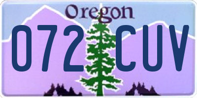 OR license plate 072CUV