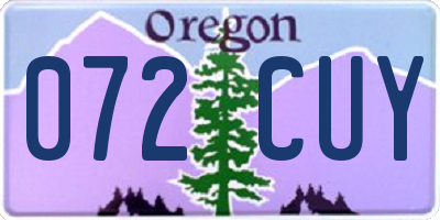 OR license plate 072CUY