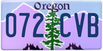 OR license plate 072CVB