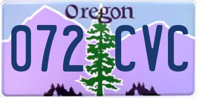 OR license plate 072CVC