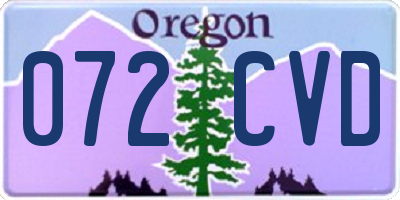 OR license plate 072CVD
