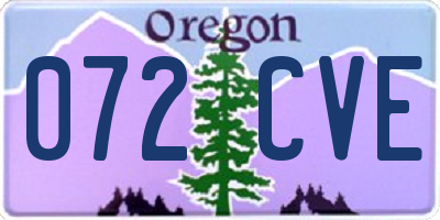 OR license plate 072CVE