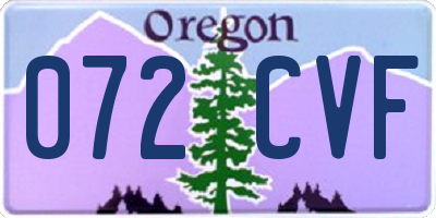 OR license plate 072CVF